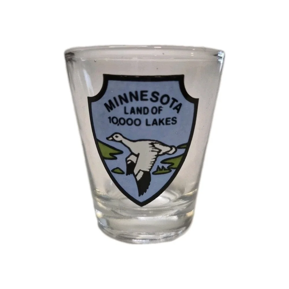 Minnesota Land of 10,000 Lakes Shot Glass Souvenir State‎ Bird Loon